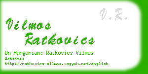 vilmos ratkovics business card